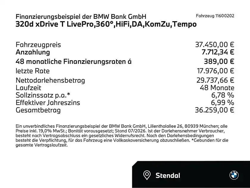 Gebraucht BMW 320 Comfort Edition 190 PS (139 kW) 2025 Saphirschwarz (schwarz) Kombi