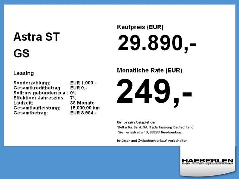 Neu Opel Astra 131 PS (96 kW) 2025 Athletik blau (metallic) Kombi