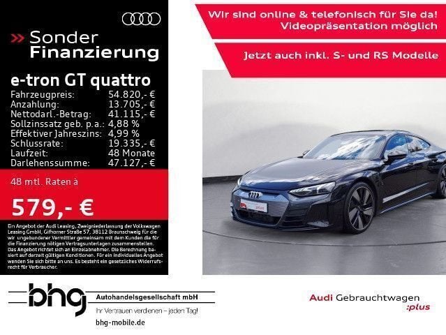 Schwarz Gebraucht 2021 Audi e-tron GT quattro Ambiente Limousine | 54.820 € (Fairer Preis) - Bild 1/4