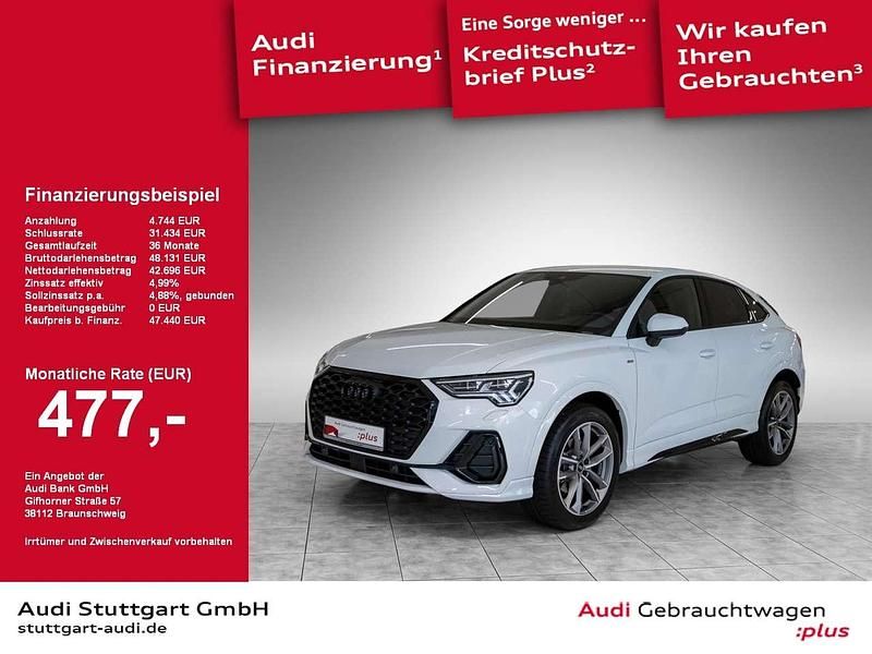 Gletscherweiß metallic Gebraucht 2024 Audi Q3 Sportback S-Line SUV | 47.440 € (Teuer) - Bild 1/2