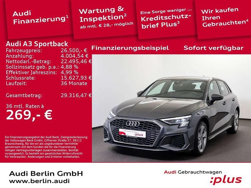 Daytonagrau perleffekt Gebraucht 2022 Audi A3 e-tron S-Line Kleinwagen | 26.500 € (Guter Preis) - Bild 1/3