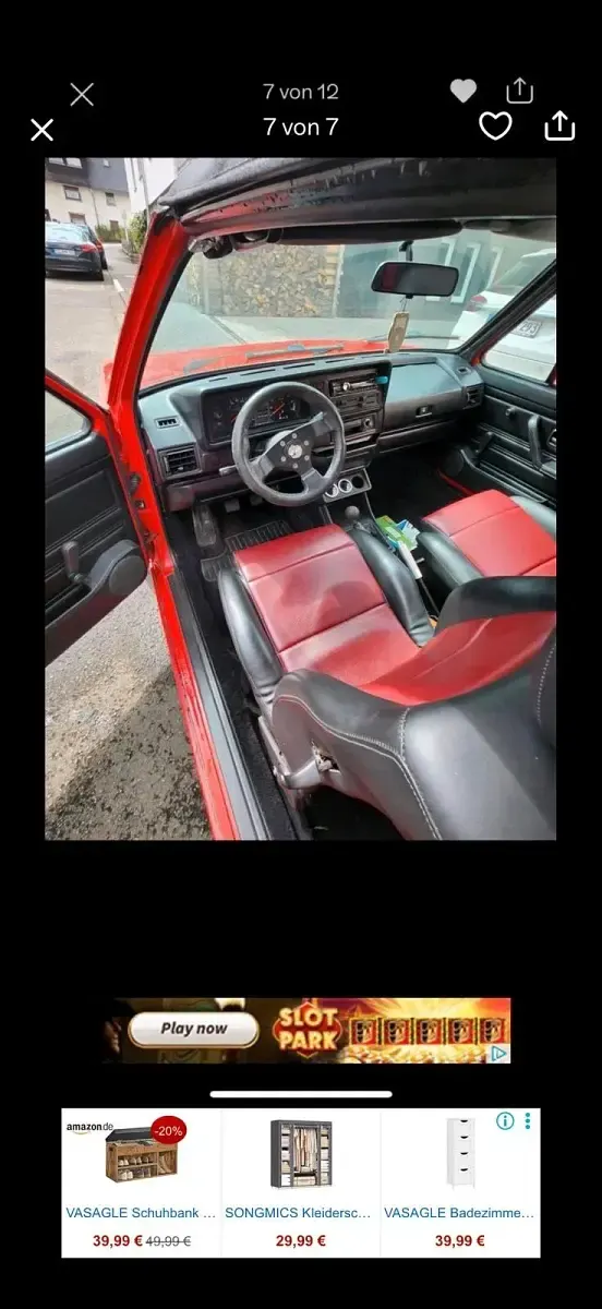 Gebraucht VW Golf Cabriolet 150 PS (110 kW) 1991 Rot Cabrio