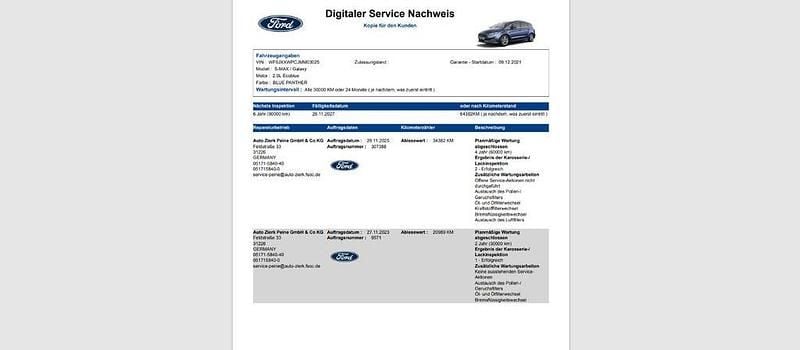 Gebraucht Ford S-MAX Titanium 150 PS (110 kW) 2021 Pantherblau metallic Van / Kleinbus