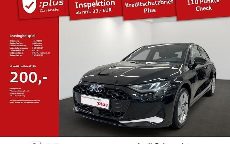 Schwarz Gebraucht 2024 Audi A3 Sportback Advanced Limousine | 34.590 € (Superpreis) - Bild 1/4