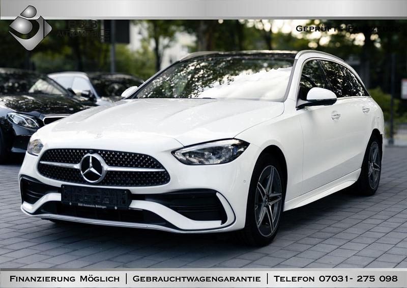 Weiß Gebraucht 2023 Mercedes C300e AMG line Limousine | 42.490 € (Fairer Preis) - Bild 1/4