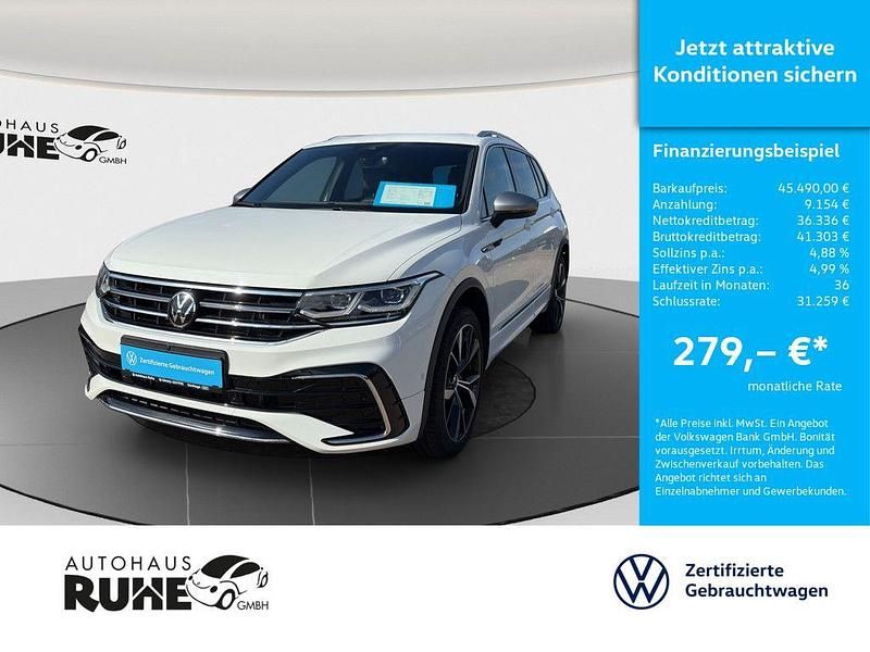 Weiß Gebraucht 2024 VW Tiguan Allspace R-line SUV | 45.490 € (Etwas zu teuer) - Bild 1/4