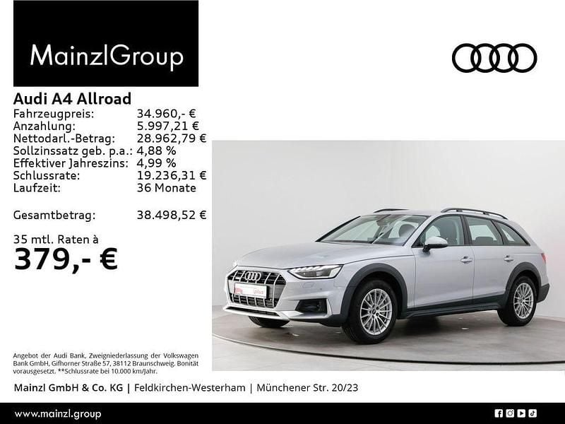 Florettsilber metallic Gebraucht 2022 Audi A4 Allroad Ambiente Kombi | 34.960 € (Fairer Preis) - Bild 1/3