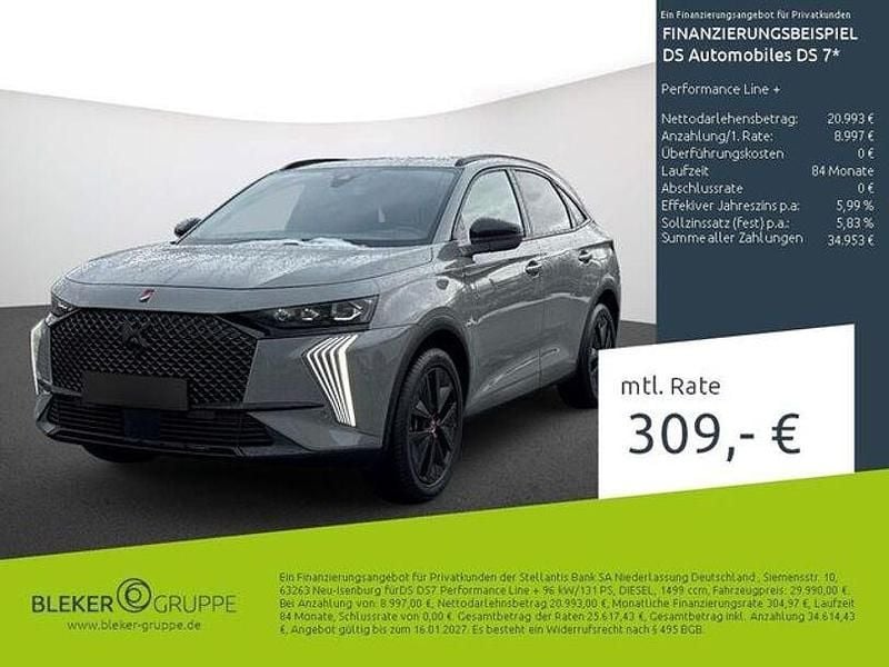 Lackierung lacquered grey/metallic klarlack Gebraucht 2023 DS Automobiles DS7 Crossback Performance Line Plus SUV | 29.990 € (Fairer Preis) - Bild 1/3