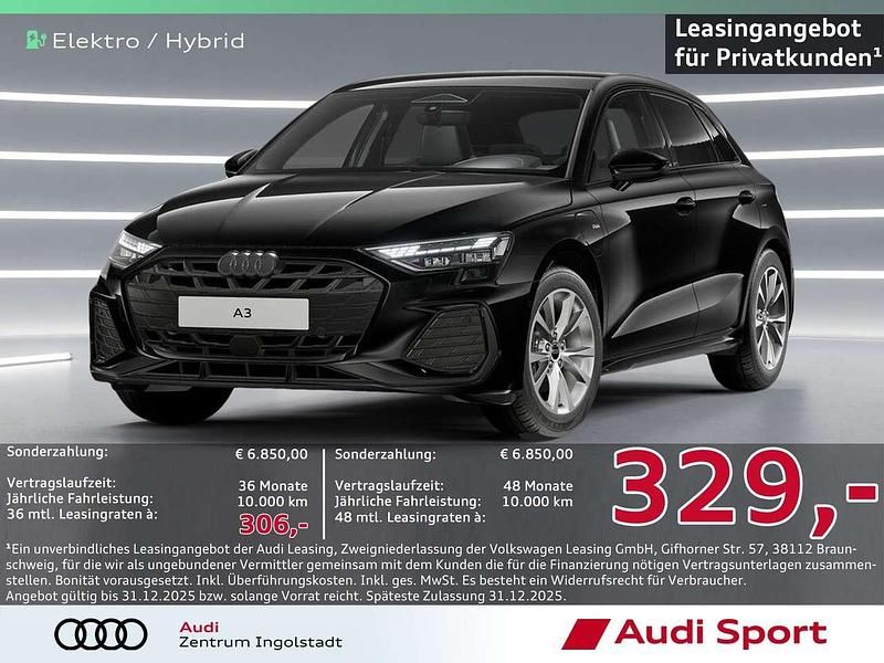 Mythosschwarz Neu 2025 Audi A3 Sportback e-tron S-Line Limousine | 41.250 € (Superpreis) - Bild 1/3