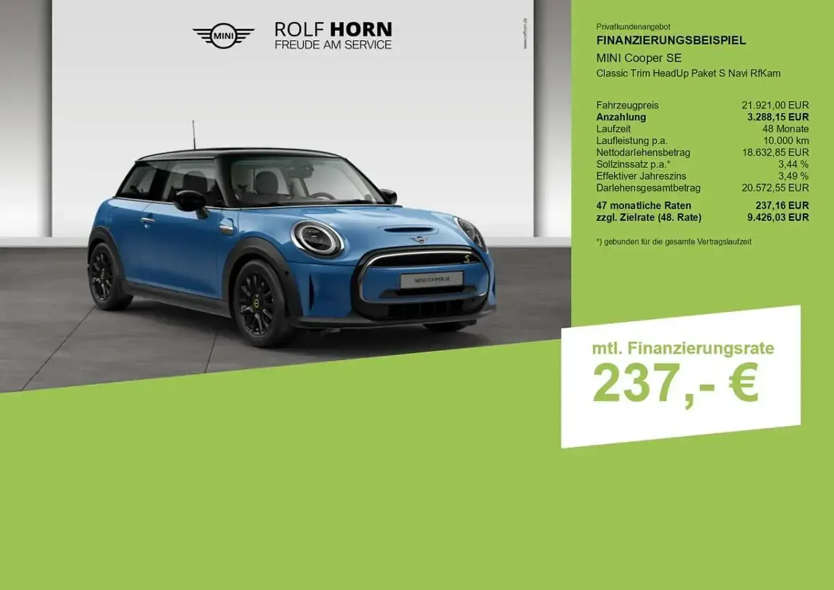 Gebraucht Mini Cooper SE Classic 135 kW (184 PS) 2023 Blau Kleinwagen