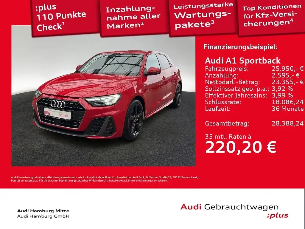 Gebraucht Audi A1 Sportback S-Line 116 PS (85 kW) 2025 Rot Kleinwagen