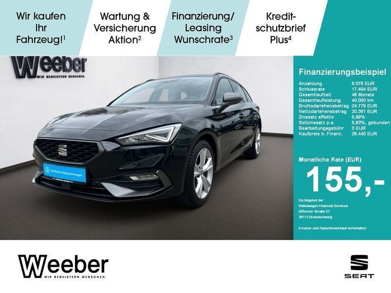 Mitternachtsschwarz (metallic) Gebraucht 2024 Seat Leon ST FR Kombi | 26.980 € (Fairer Preis) - Bild 1/4