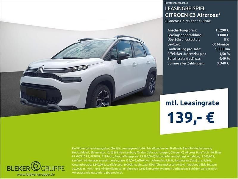 Weiß Gebraucht 2023 Citroën C3 Aircross PureTech SUV | 15.290 € (Guter Preis) - Bild 1/3