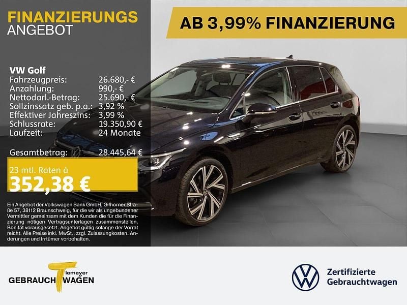Schwarz Gebraucht 2022 VW Golf VIII Style | 26.290 € (Fairer Preis) - Bild 1/4