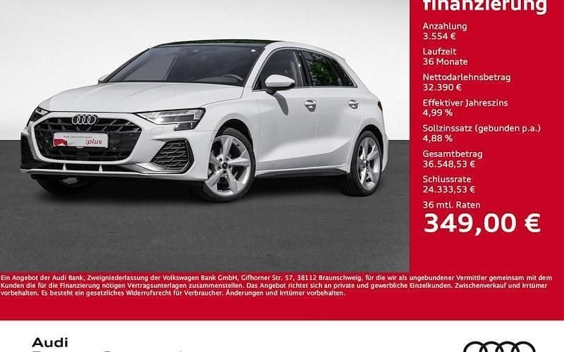 Weiß Gebraucht 2024 Audi A3 Sportback S-Line Limousine | 35.859 € (Superpreis) - Bild 1/3