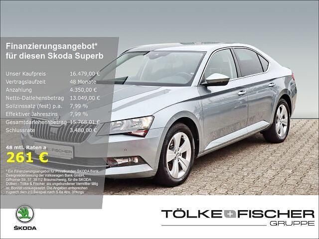 Business grau metallic Gebraucht 2017 Skoda Superb Ambition Limousine | 16.479 € (Guter Preis) - Bild 1/2