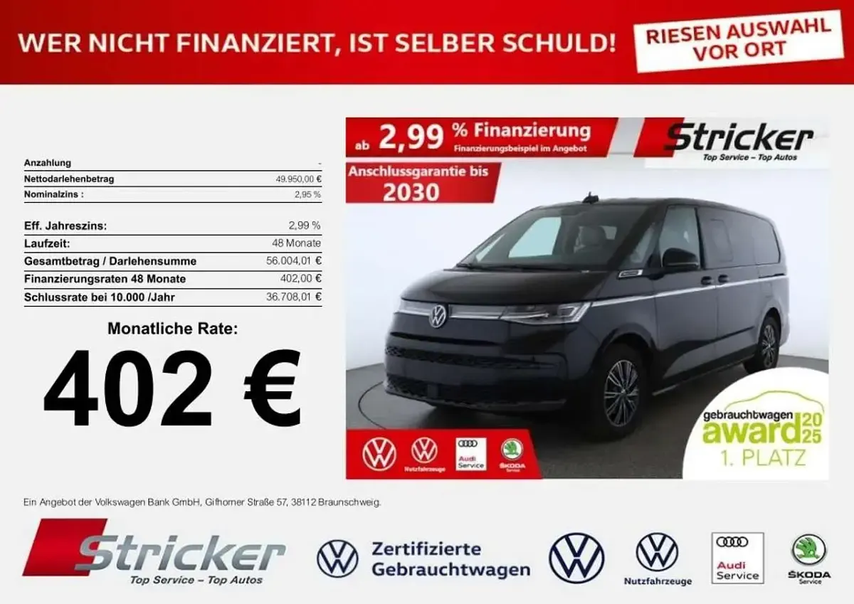 Gebraucht VW Multivan Style 150 PS (110 kW) 2025 Deep black perleffekt Van / Kleinbus