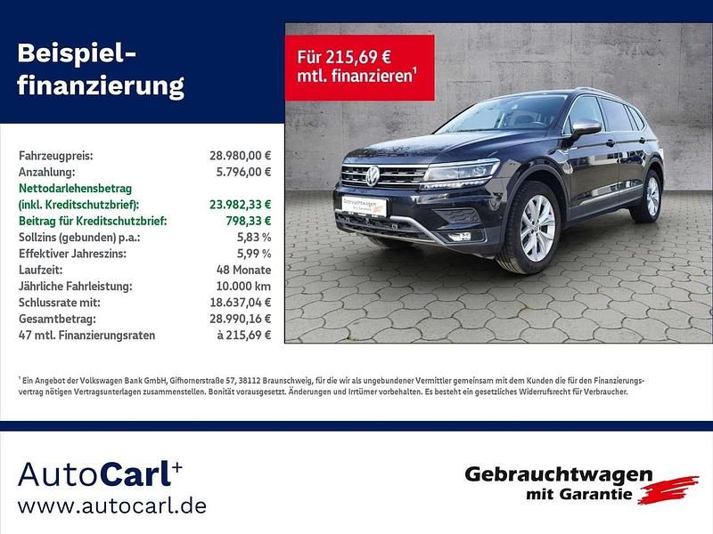 Schwarz Gebraucht 2019 VW Tiguan Allspace Highline SUV | 28.980 € (Guter Preis) - Bild 1/4