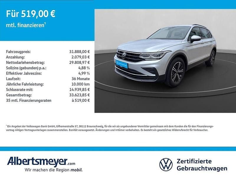 Silber Gebraucht 2022 VW Tiguan Life SUV | 31.888 € (Fairer Preis) - Bild 1/4