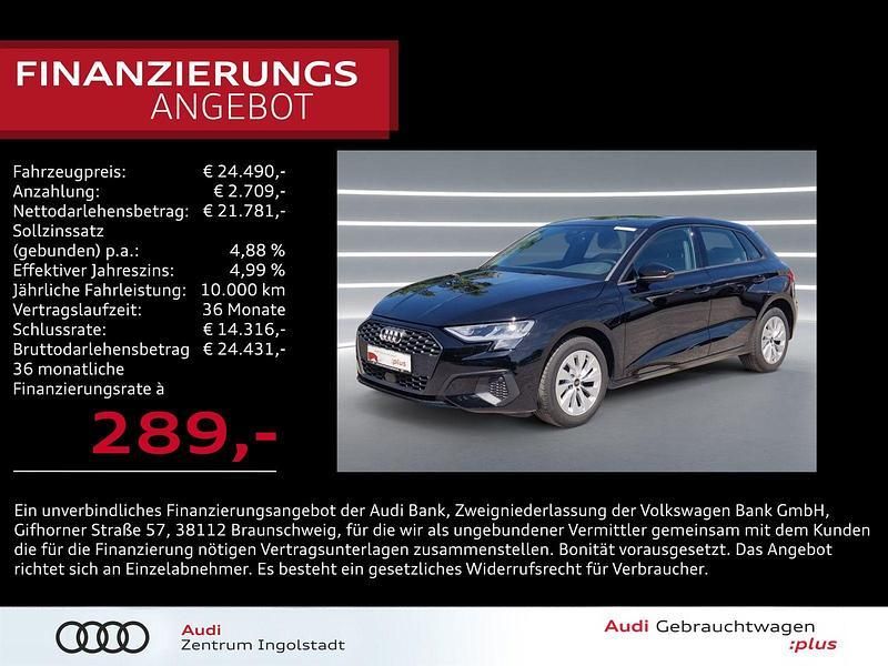 Schwarz Gebraucht 2022 Audi A3 Sportback e-tron Comfort Limousine | 24.490 € (Fairer Preis) - Bild 1/3