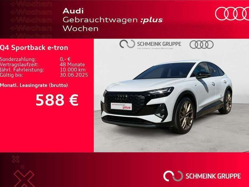 Gletscherweiß metallic Gebraucht 2024 Audi Q4 e-tron S-Line SUV | 55.880 € (Fairer Preis) - Bild 1/4