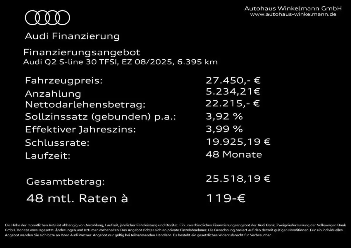 Gebraucht Audi Q2 S-Line 116 PS (85 kW) 2025 Grau SUV