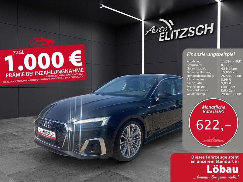 Schwarz Gebraucht 2022 Audi A5 Sportback S-Line Limousine | 37.980 € (Fairer Preis) - Bild 1/3