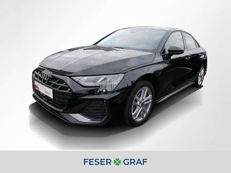 Mythosschwarz metallic Gebraucht 2024 Audi A3 S-Line Limousine | 35.940 € (Teuer) - Bild 1/3