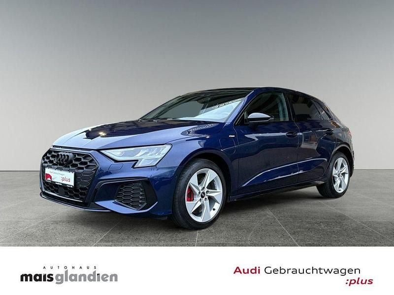 Navarrablau (metallic) Gebraucht 2022 Audi A3 S-Line Limousine | 26.780 € (Fairer Preis) - Bild 1/4