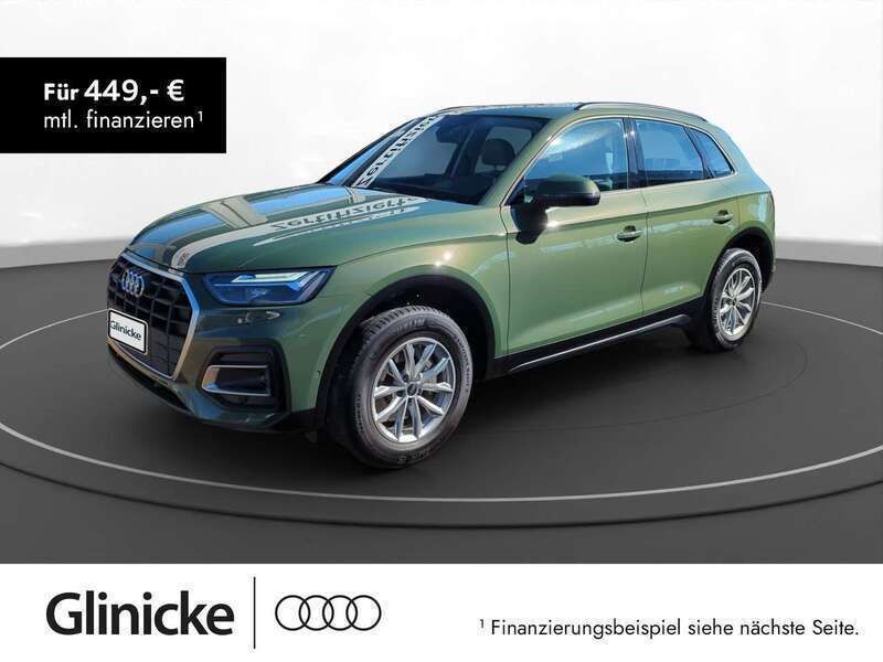 Distriktgrün metallic Gebraucht 2021 Audi Q5 Basis SUV | 38.980 € (Teuer) - Bild 1/3