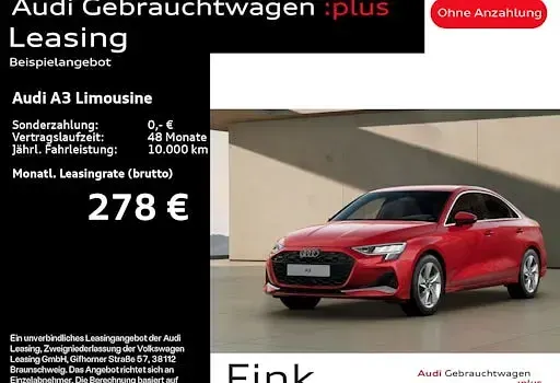Gebraucht Audi A3 Advanced Plus 150 PS (110 kW) 2025 Rot Limousine