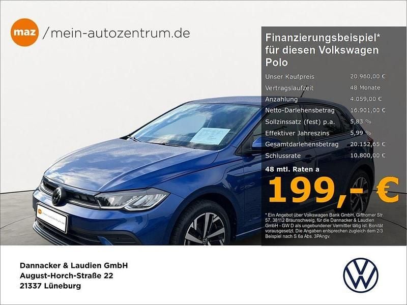 Reef blue Gebraucht 2023 VW Polo Active Limousine | 20.960 € (Teuer) - Bild 1/4
