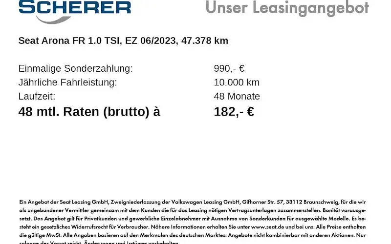 Gebraucht Seat Arona FR 110 PS (80 kW) 2023 Desire rot metallic (metallic) SUV