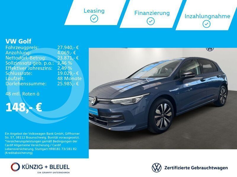 Anemonenblau metallic Gebraucht 2024 VW Golf VIII Goal Limousine | 31.980 € (Superpreis) - Bild 1/4