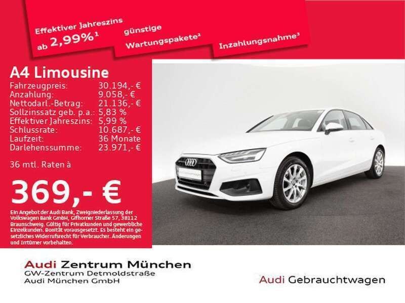 Gebraucht Audi A4 Ambiente 204 PS (150 kW) 2023 Ibisweiß Limousine