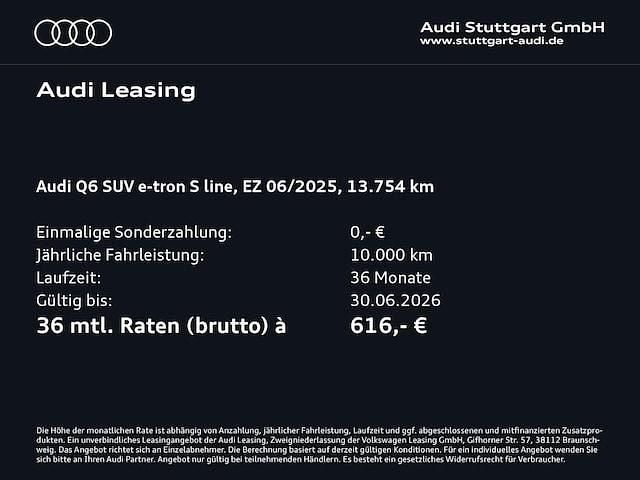 Gebraucht Audi Q6 e-tron Ambiente 185 kW (252 PS) 2025 Mythosschwarz metallic SUV