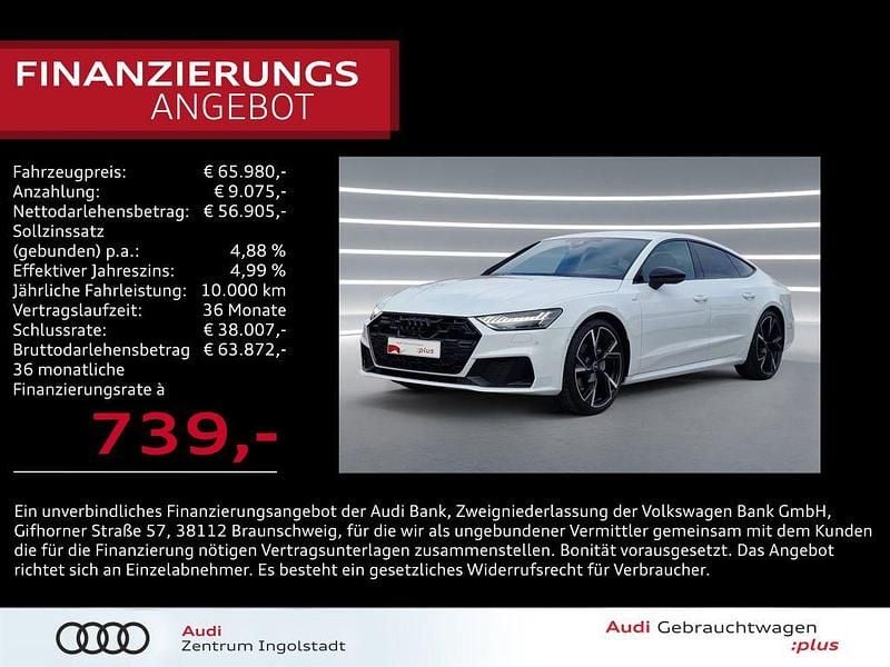 Gletscherweiß metallic Gebraucht 2024 Audi A7 Sportback S-Line Kleinwagen | 65.980 € (Etwas zu teuer) - Bild 1/3