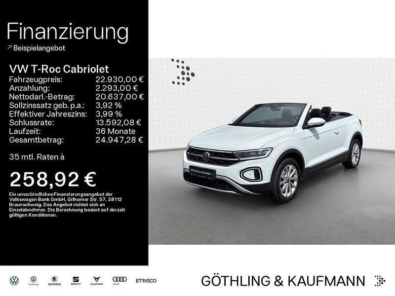 Pure white/schwarz Gebraucht 2022 VW T-Roc Cabriolet Style Cabrio | 22.930 € (Fairer Preis) - Bild 1/4