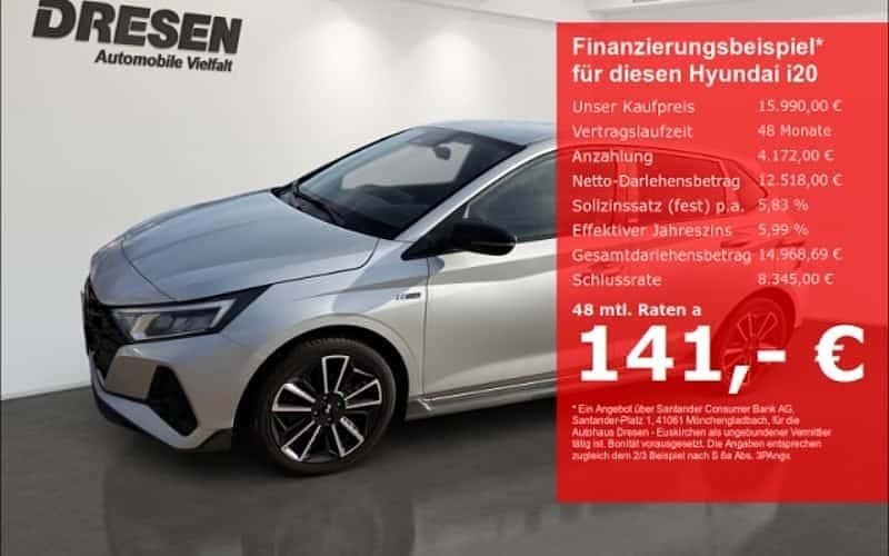 Silber Gebraucht 2021 Hyundai i20 N Line Limousine | 15.990 € (Guter Preis) - Bild 1/4