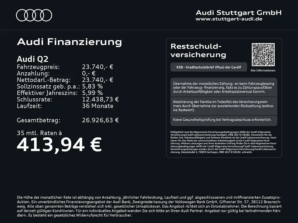Gebraucht Audi Q2 Comfort 150 PS (110 kW) 2022 Mythosschwarz metallic SUV
