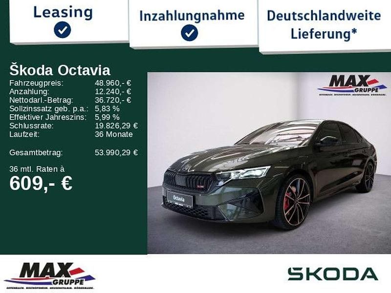 Grün Neu 2024 Skoda Octavia RS Limousine | 48.960 € - Bild 1/3