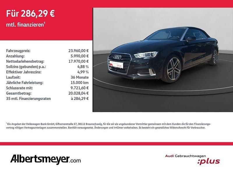 Mythosschwarz metallic Gebraucht 2020 Audi A3 Cabriolet Sport Cabrio | 23.960 € (Guter Preis) - Bild 1/4