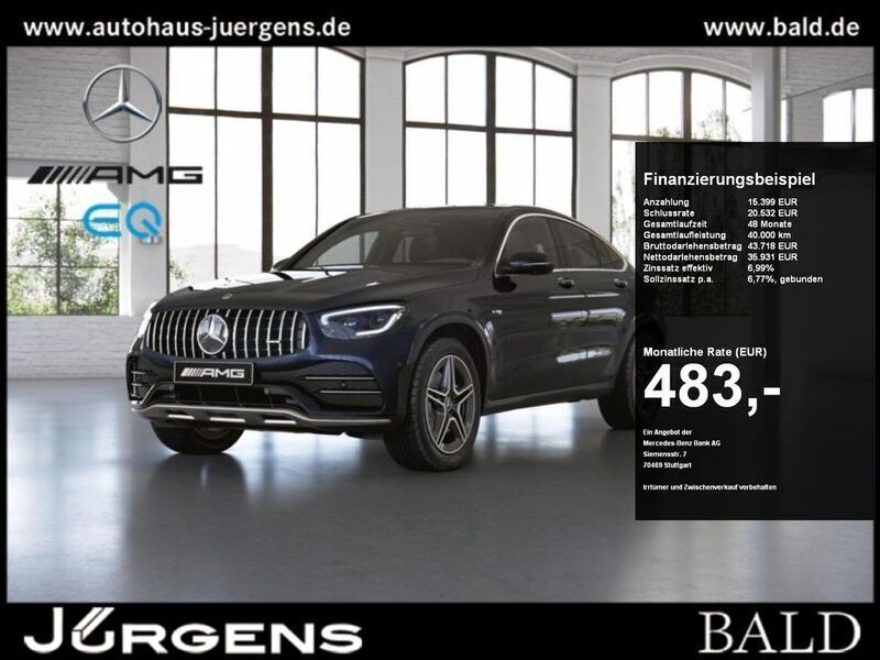 Cavansitblau metallic Gebraucht 2021 Mercedes GLC43 AMG AMG Coupé | 58.880 € (Etwas zu teuer) - Bild 1/4