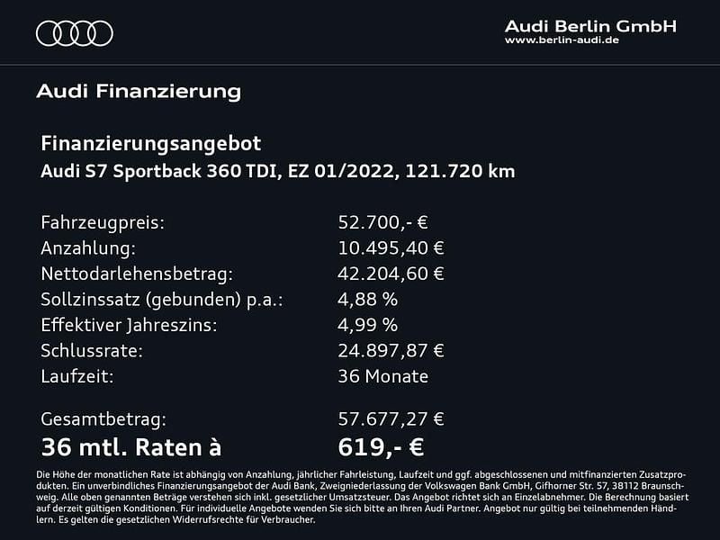 Gebraucht Audi S7 Sportback 344 PS (253 kW) 2022 Schwarz Kleinwagen