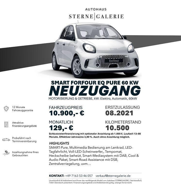 Weiß Gebraucht 2021 Smart ForFour Electric Drive Pure Limousine | 10.900 € (Fairer Preis) - Bild 1/1