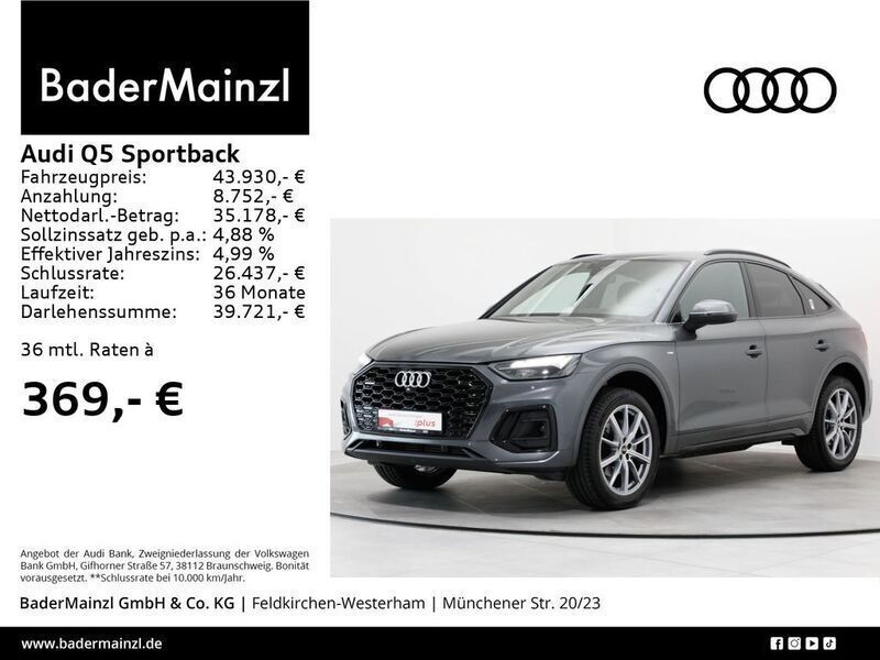 Daytonagrau perleffekt (metallic) Gebraucht 2023 Audi Q5 Sportback Sport SUV | 43.930 € (Guter Preis) - Bild 1/3