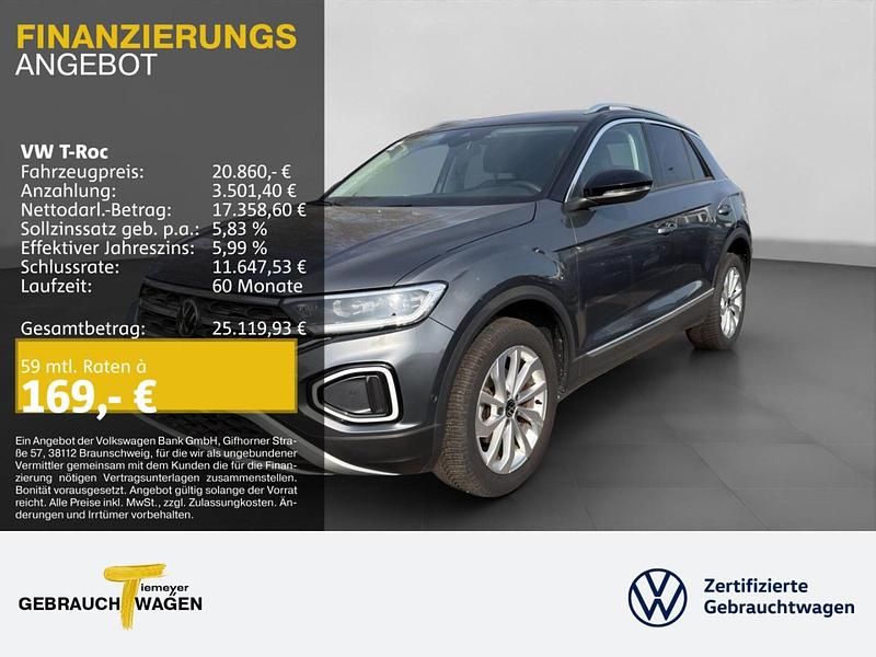 Gebraucht VW T-Roc Style 110 PS (80 kW) 2023 Grau SUV