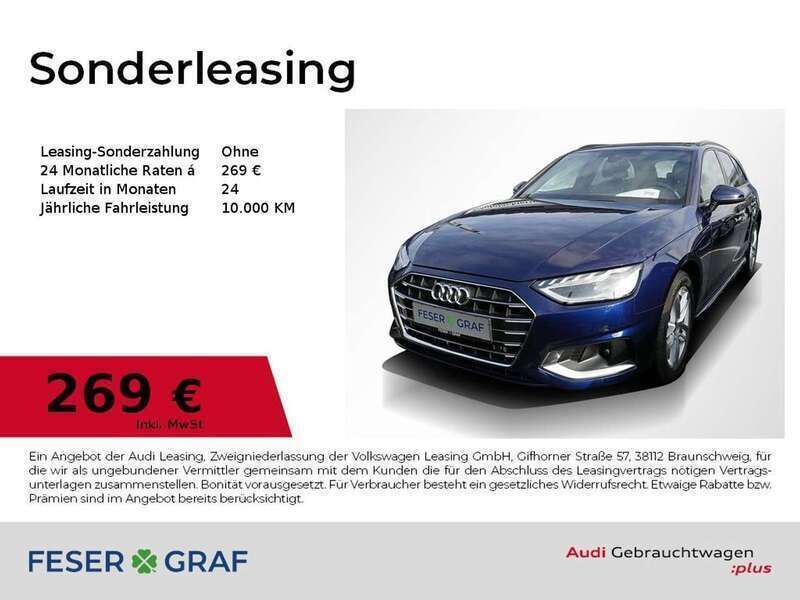 Navarrablau metallic Gebraucht 2024 Audi A4 Advanced Plus Kombi | 38.440 € (Etwas zu teuer) - Bild 1/3