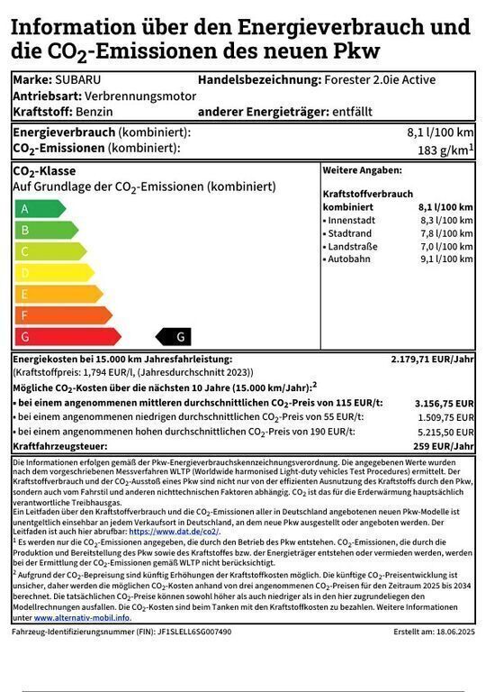 Neu Subaru Forester Active 136 PS (100 kW) 2025 Grau SUV