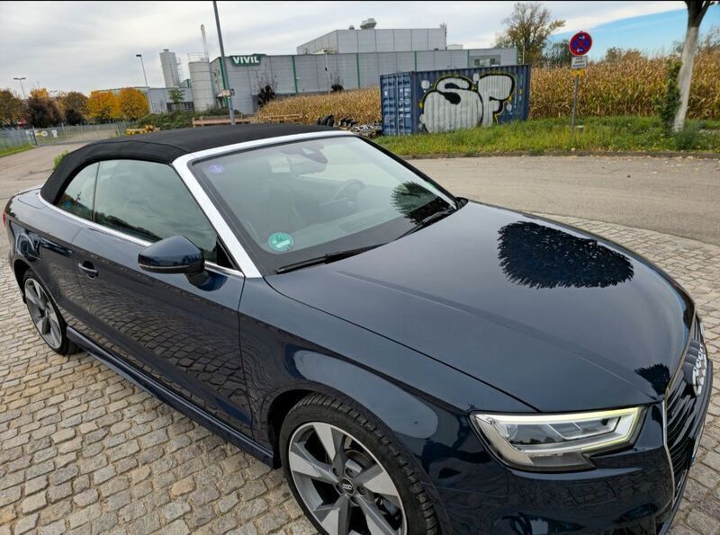 Blau Gebraucht 2017 Audi A3 Cabriolet Design Cabrio | 22.499 € (Fairer Preis) - Bild 1/4